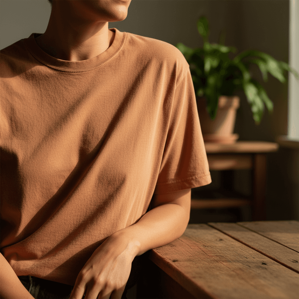 The rally tee on a person